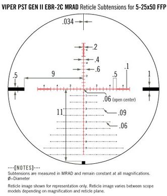 Оптический прицел Vortex Viper PST GenII 5-25x50 FFP EBR-2C MRAD