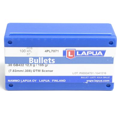 Пуля Lapua .30 GB432 12.0g / 185gr. HPBT (7.83mm / .308) SCENAR